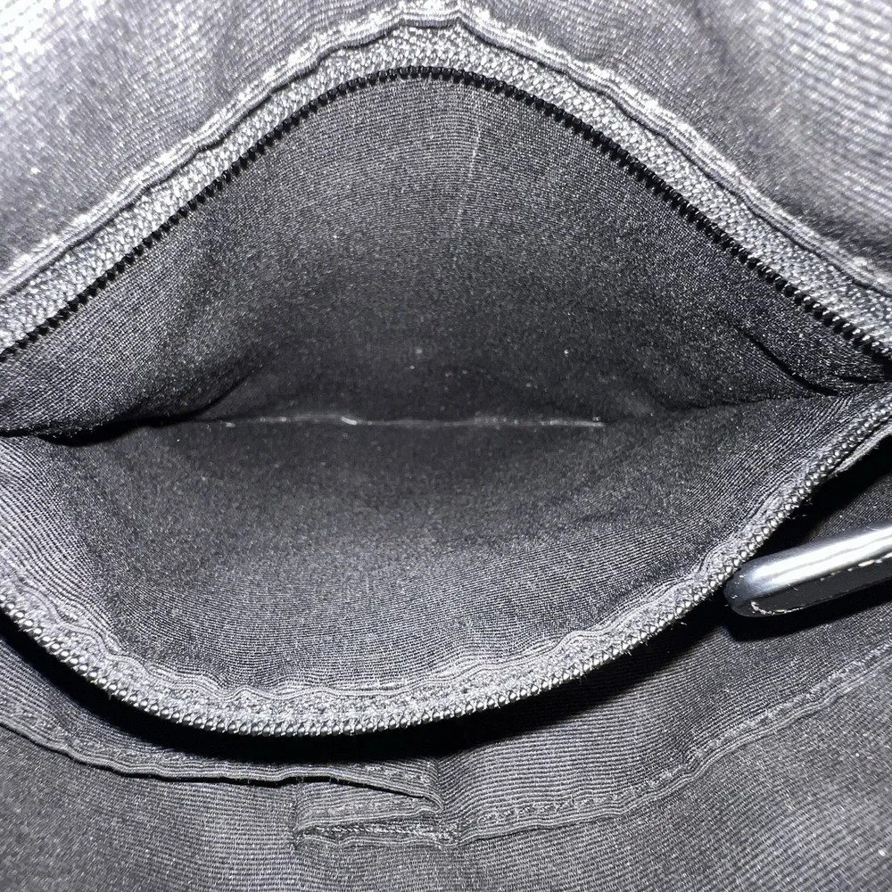 Coach Signature Jacquard Black Fabric‎ With Leather Shoulder Bag Hobo J05M-3577